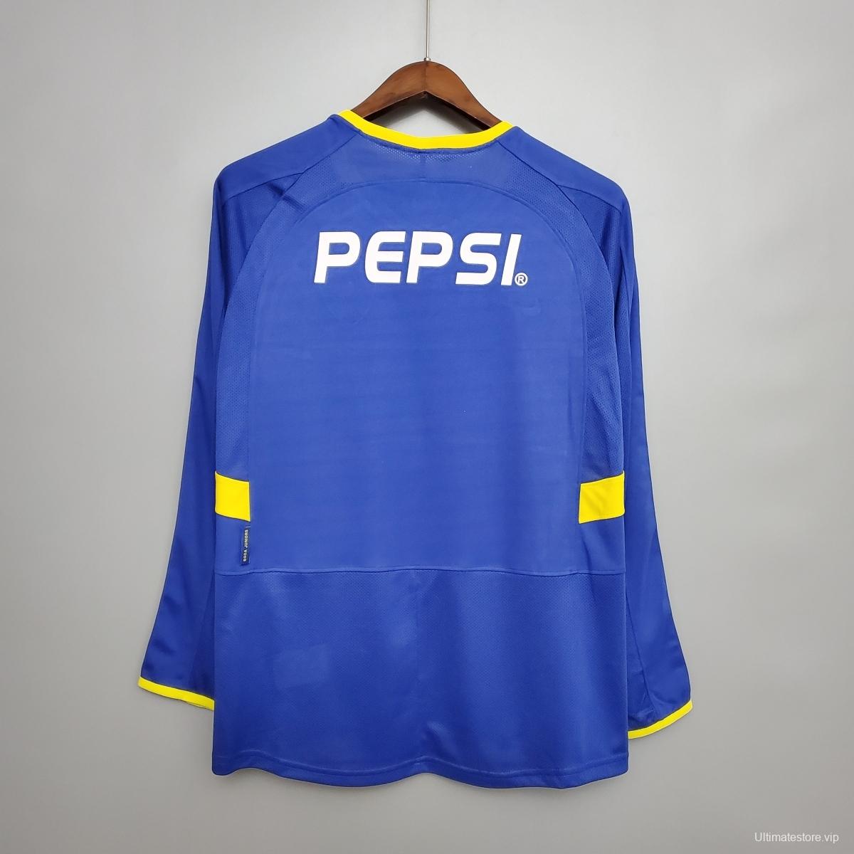 Retro Long Sleeve Boca Juniors 03/04 home Soccer Jersey