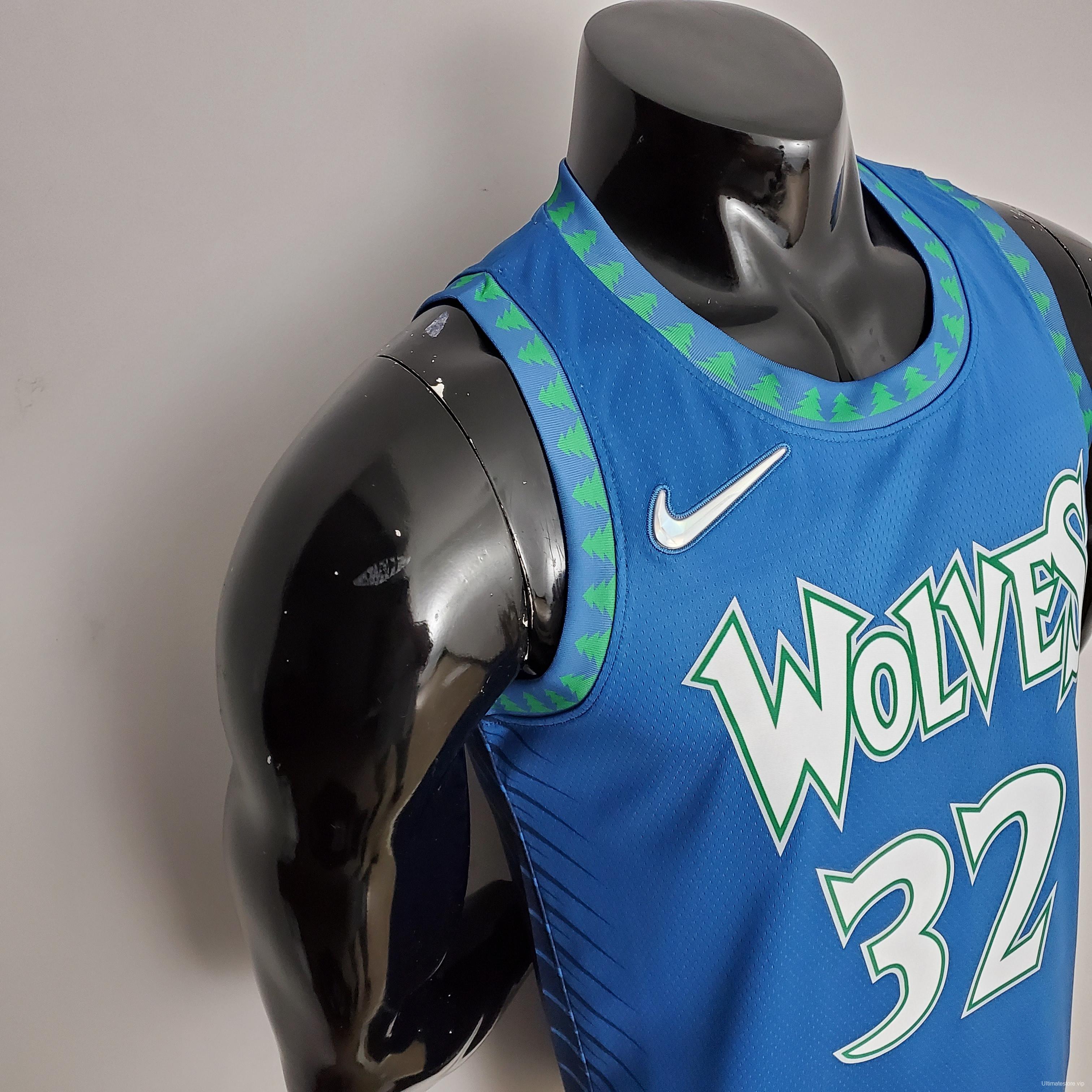 75th Anniversary 2202 Season TOWNS#32 Minnesota Timberwolves City Edition Blue NBA Jersey