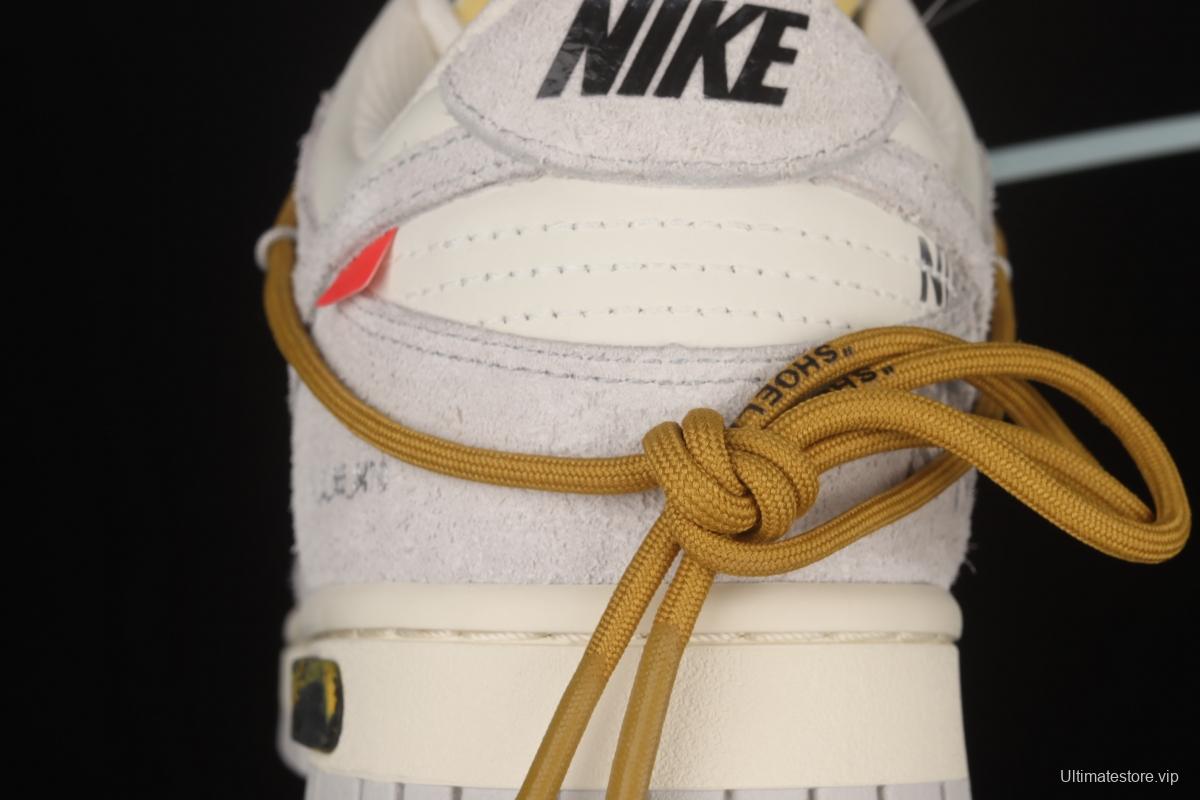 OFF-White x NIKE DUNK Low 12 of 50 OW suede SB buckle rebound fashion casual board shoes DJ0950-105