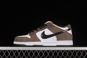 NIKE SB DUNK Low Pro Trail End Brown Furn Brown White Black Snake Print Dunk Series Low Top Casual Sports Skateboard Shoes 304292-102