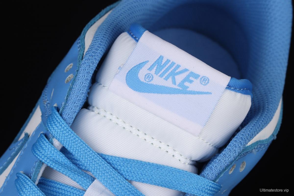 NIKE DUNK Low University Blue White Blue North Carolina White Blue Slam Dunk Series low side Leisure Sports Skateboard shoes DD1391-102