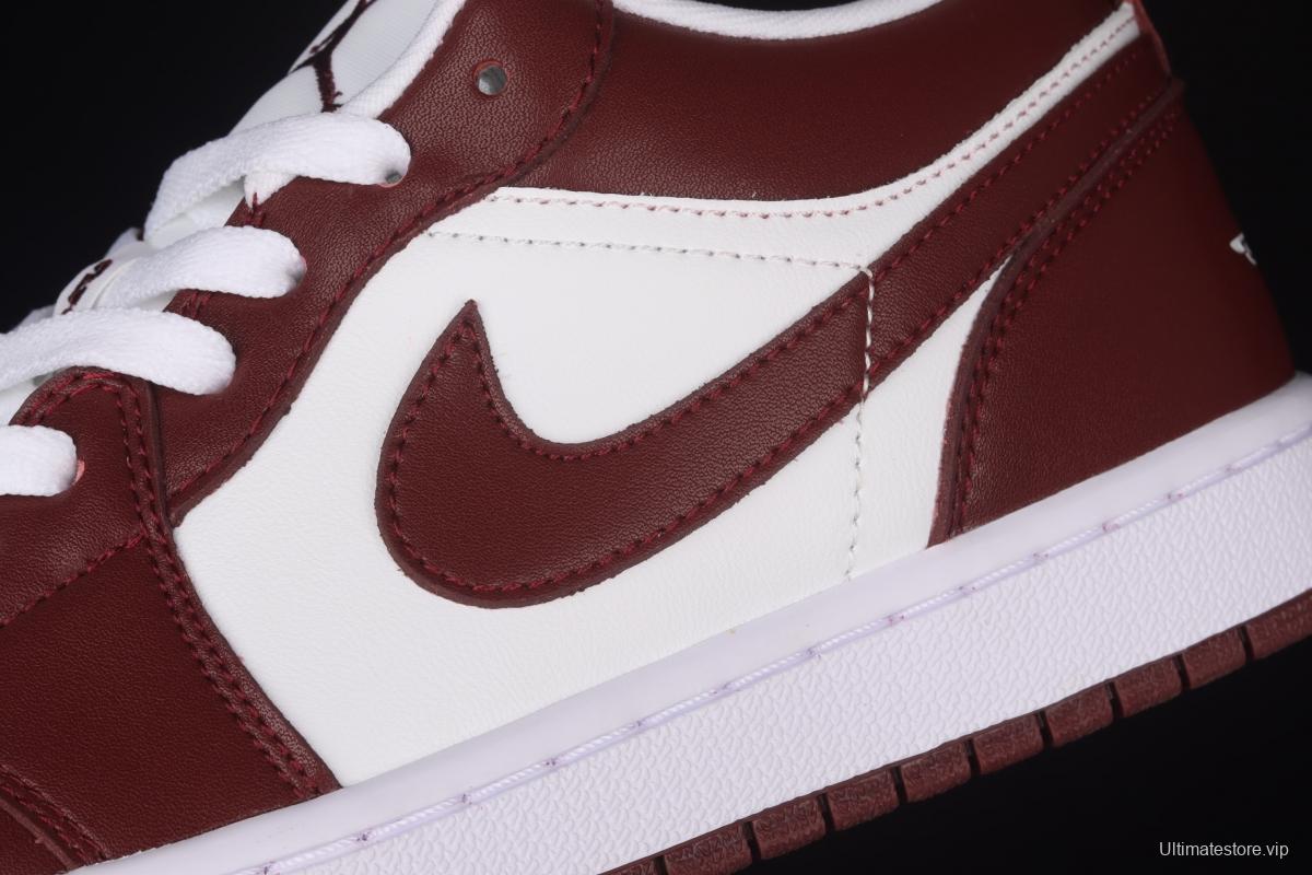 Air Jordan 1 Low red and white low top basketball shoes DC0774-116