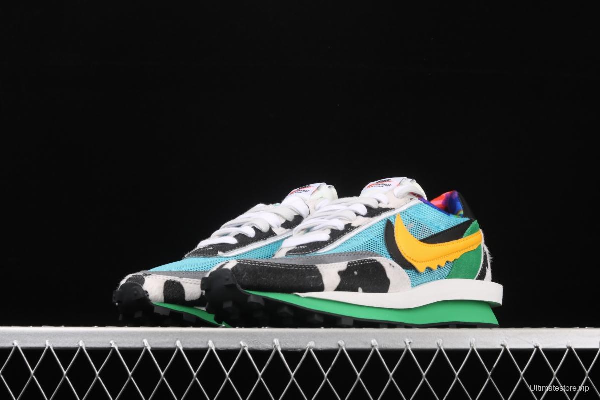 Ben & Jerry's x Sacai x NIKE LVD Waffle Daybreak co-signed catwalk style double hook Swoosh running shoes CN8899-006