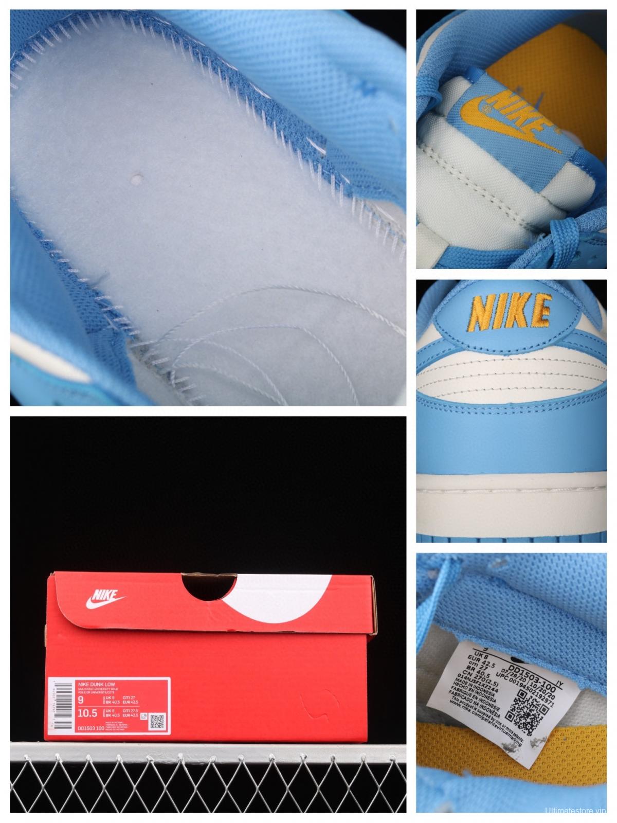 NIKE DUNK Low SB Slam Dunk Series North Carolina Blue head low-top leisure sports skateboard shoes DD1503-100