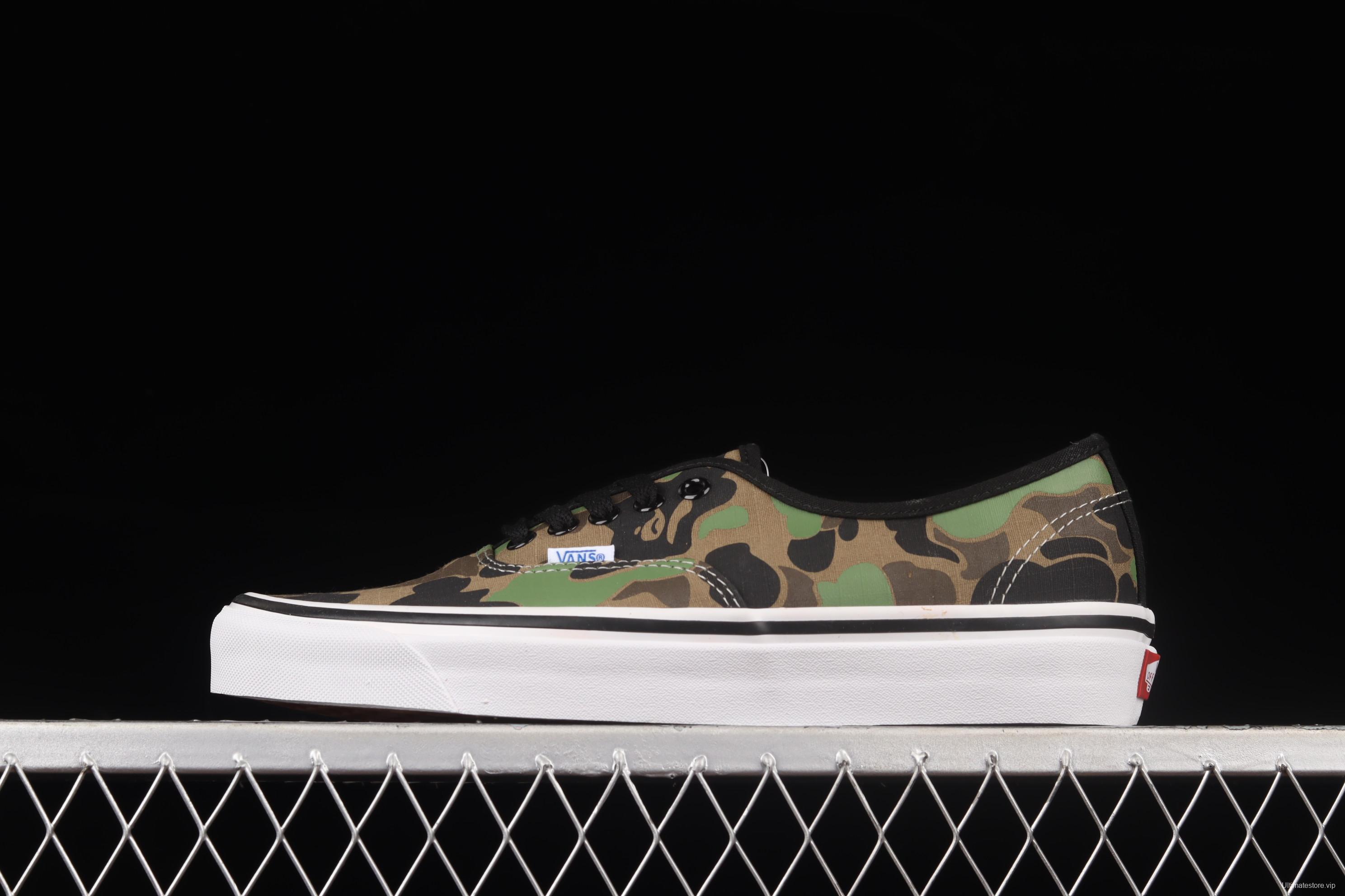 Vans Authentic ape-man co-named green camouflage low-top casual board shoes VN0A38EN7BC