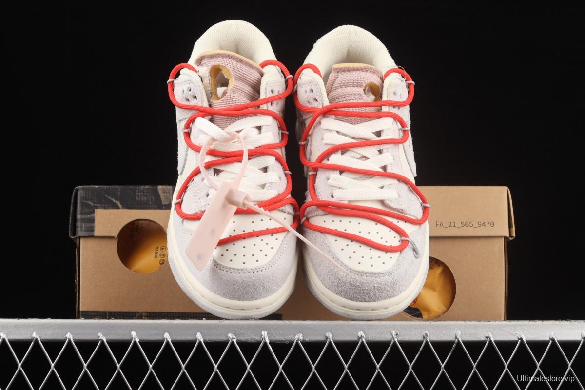 OFF-White x NIKE DUNK Low OW suede SB buckle rebound fashion casual board shoes DJ0950-118