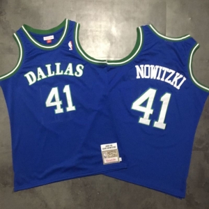 Men's Dirk Nowitzki Blue Retro Classic Team Jersey