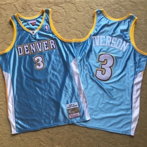 Men's Allen Iverson Sky Blue Retro Classic Team Jersey