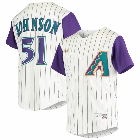 Men's Randy Johnson Cream Alternate Cooperstown Collection Player Team Jersey