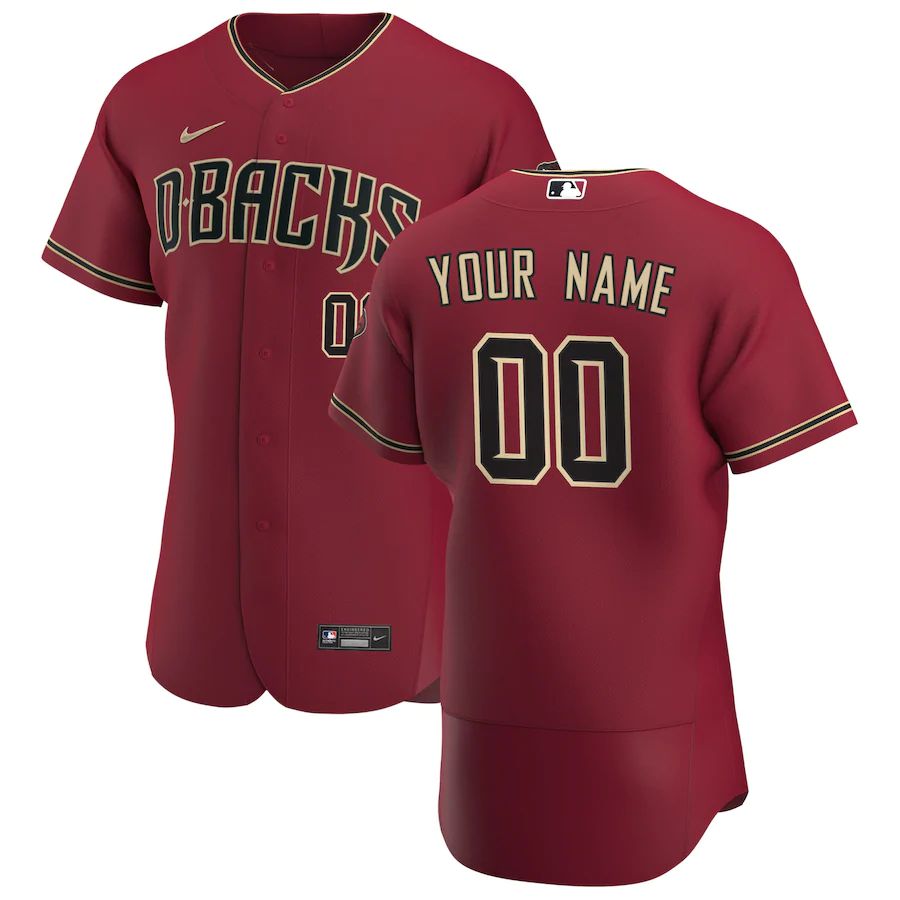 Men's Red 2020 Alternate Authentic Custom Team Jersey