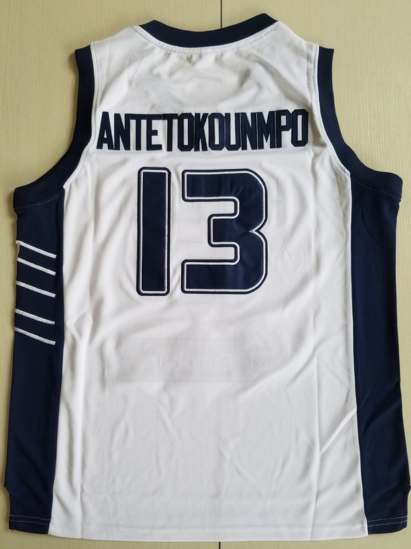 Giannis Antetokounmpo 13 Greece College White Basketball Jersey