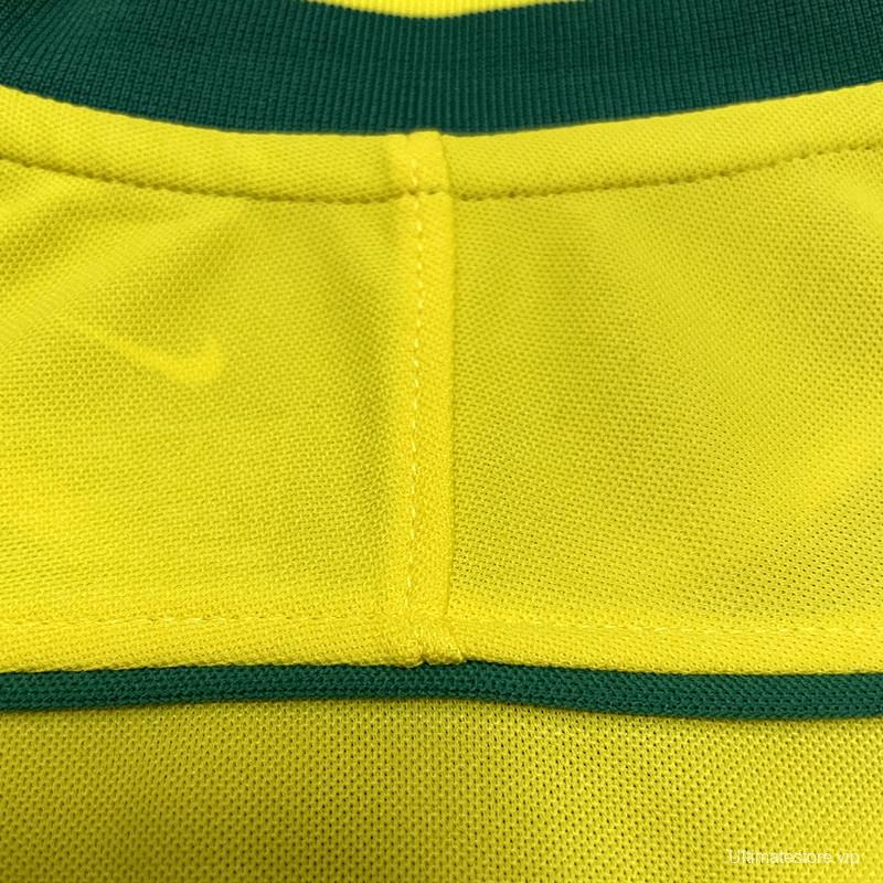Retro 1998 Brazil Home Soccer Jersey