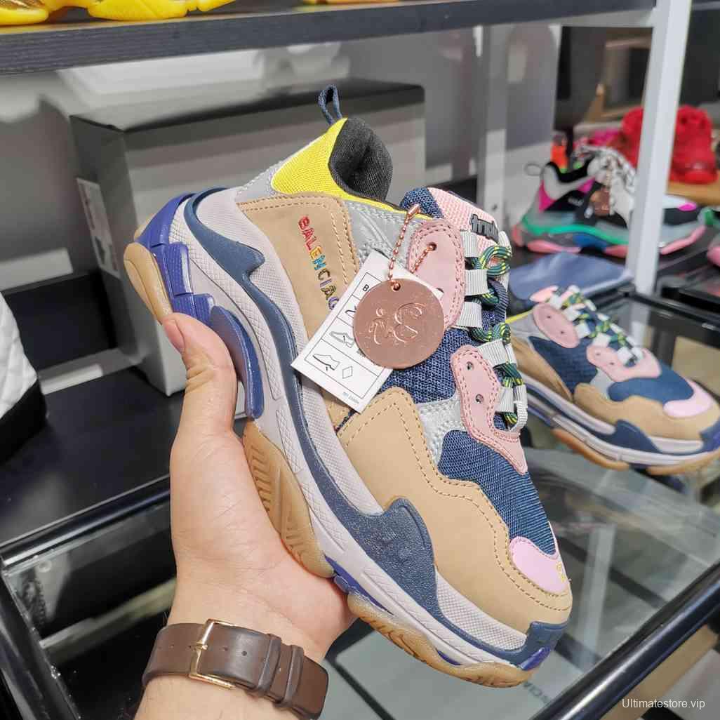 Men/Women Balenciaga Triple S Sneaker khaki/Blue Item Ab5580330