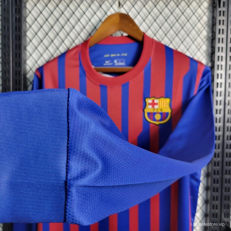 Retro Long Sleeve 11-12 Barcelona Home Soccer Jersey