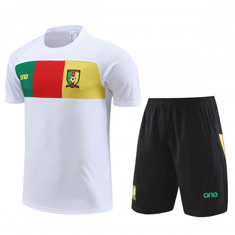 2023 Cameroon White Short Sleeve+Shorts