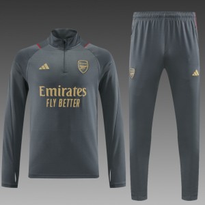 23/24 Arsenal Grey Half Zipper Jacket+Pants