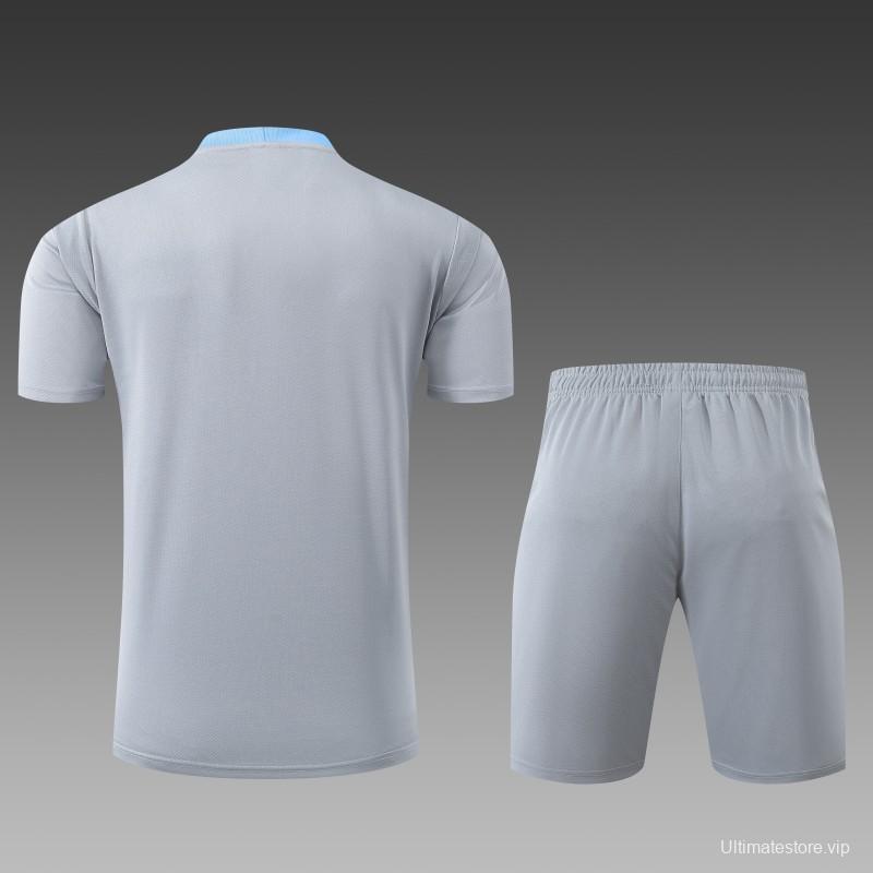 23/24 Tottenham Hotspur Grey Cotton Short Sleeve Jersey+Shorts