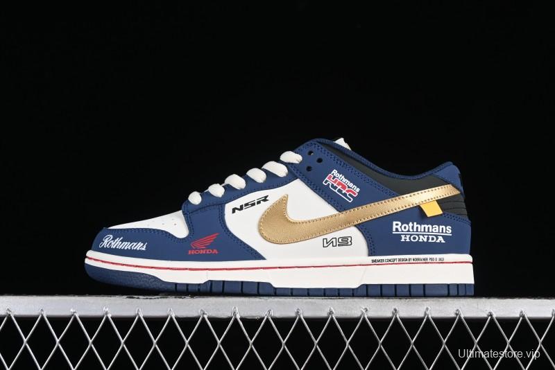 Nike SB Dunk Low Retro White Blue Collaboration Low-Top Casual Skateboarding Shoes - MU0232-365