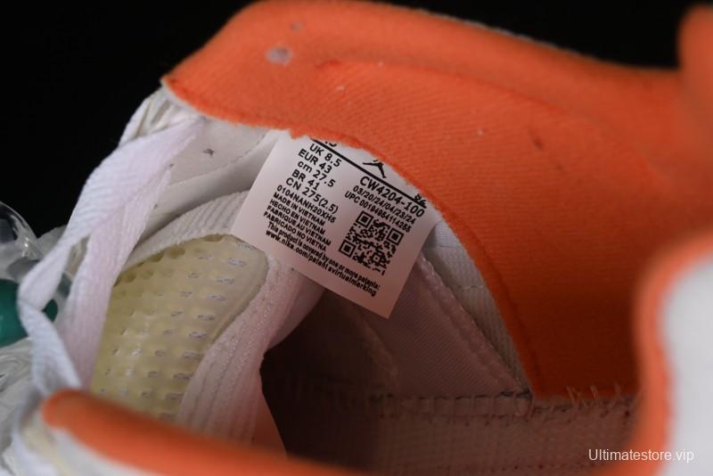 Nike Air Jordan 5 Low Retro Sneakers in White Orange Green Corduroy - CW4204-100