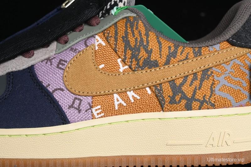 Nike Travis Scott x Air Force 1 Low Casual Sneakers with Full-Length Air Cushion - CN2405-900
