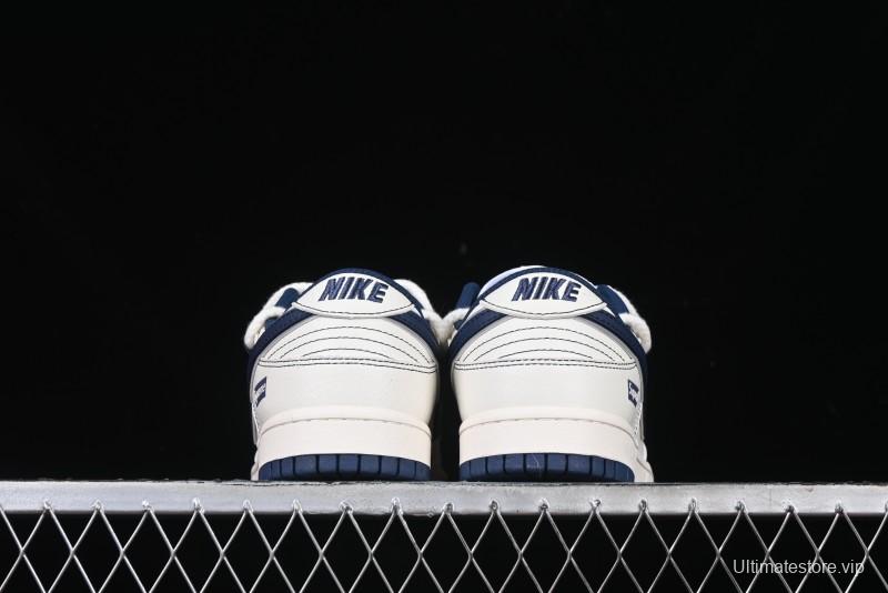 Nike SB Dunk Low Supreme Collaboration - Light Blue Mini Swoosh Anniversary Customized Low-Top Casual Skate Shoes - XX2025-568