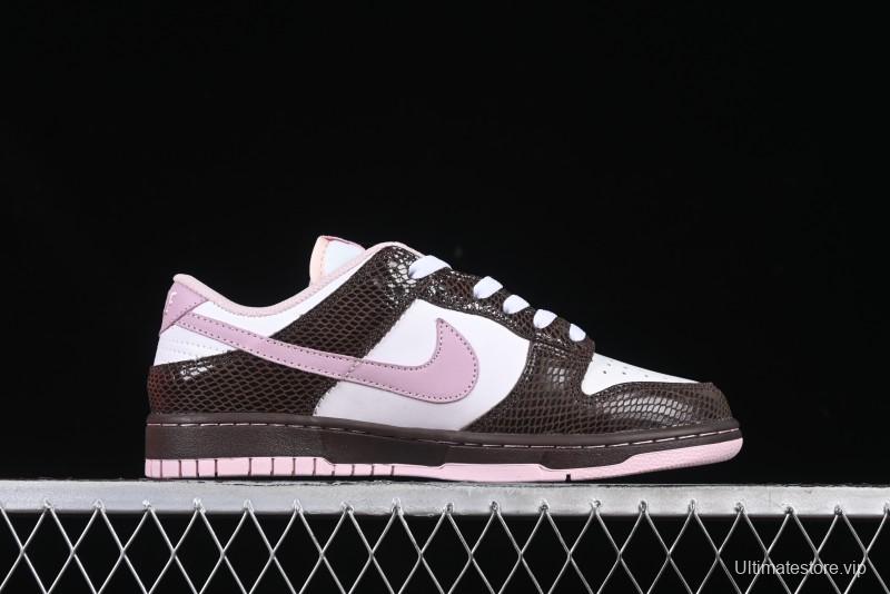 Nike Dunk Low Retro Sneakers in Grey Purple Snakeskin Leather - HV6932-299