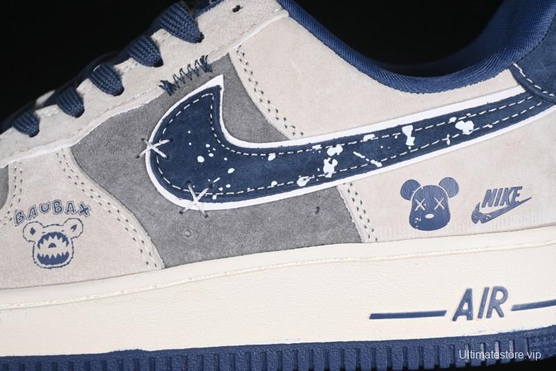 Nike Air Force 1 '07 Low Collaboration with Violent Bear - Snow Grey Pigskin Edition - KK1988-053