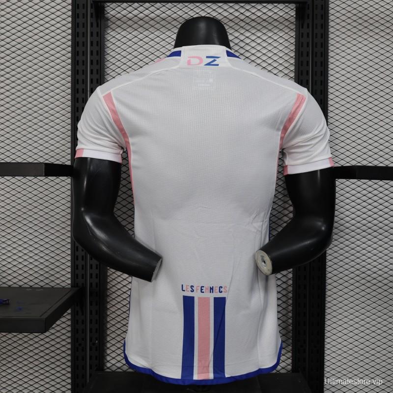 Player Version 2025 Algeria White-Pink with Country Map Design Jersey