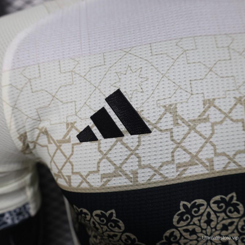 Player Version 2025 Algeria White with Islamic Geometric Pattern Jersey