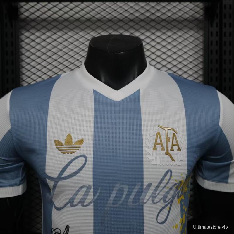 Player Version 2025 Argentina Blue with Messi Celebration Print Jersey