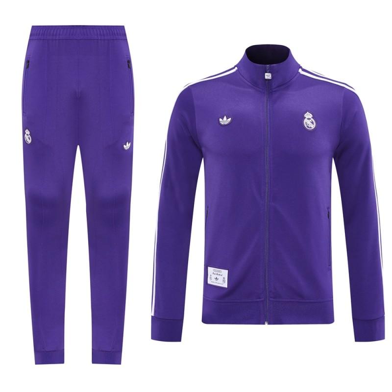 25/26 Real Madrid Purple Full Zipper Jacket +Long Pants