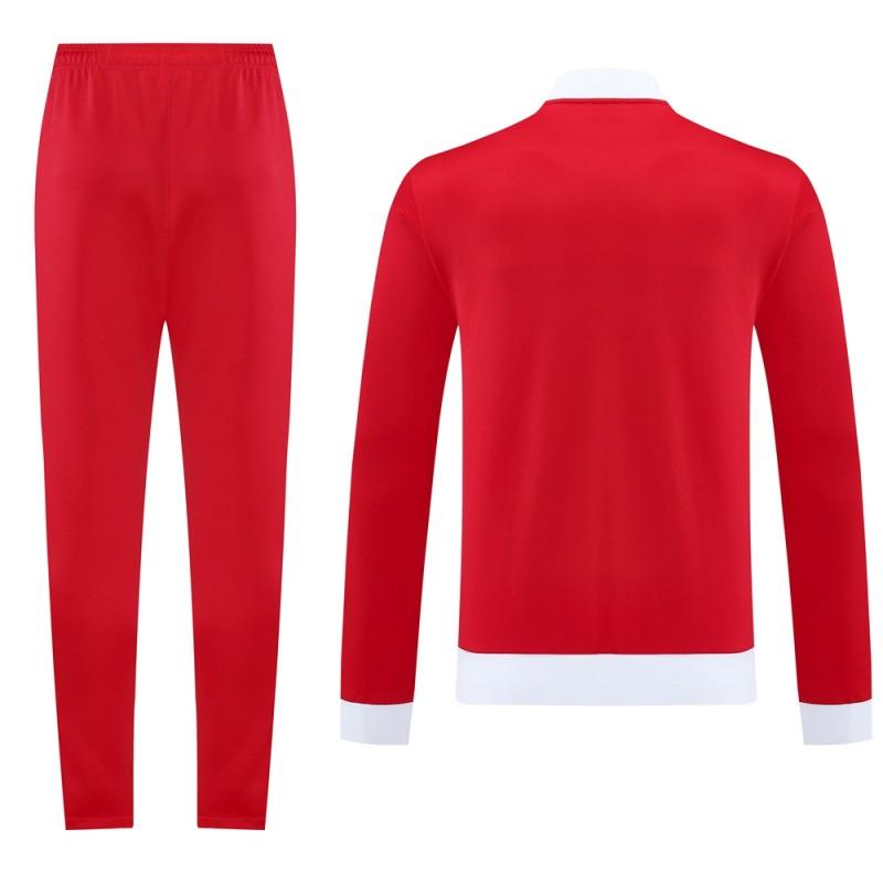 2025 Adidas Original Red Full Hoodie Zipper Jacket +Long Pants