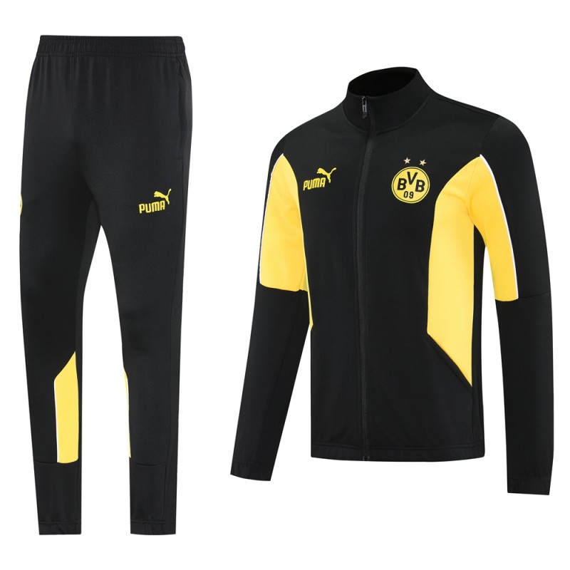 25/26 Borussia Dortmund Black/Yellow Full Zipper Jacket +Long Pants