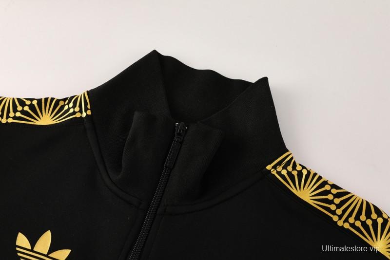 2025 Adidas Black Full Hoodie Zipper Jacket +Long Pants