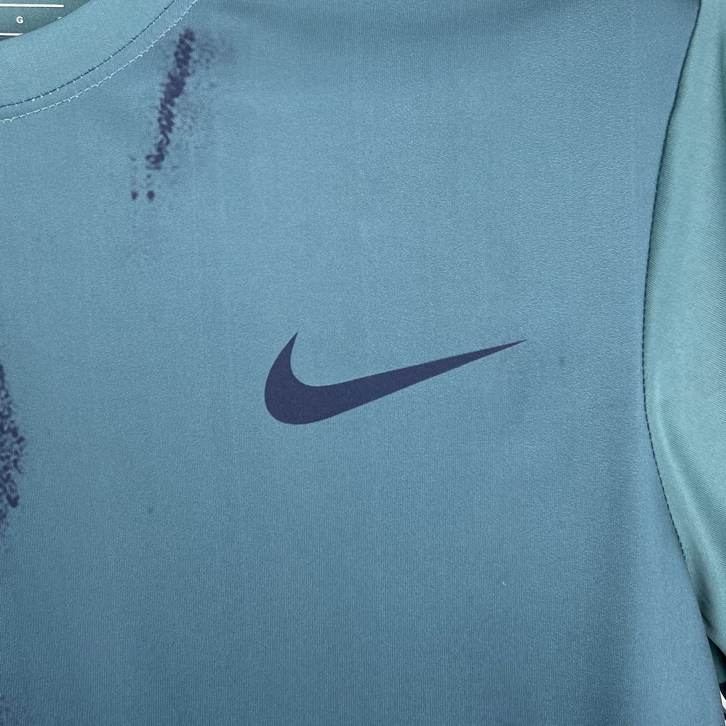2025 NIKE Training Light Blue with Abstract Paint Brush Pattern T-Shirt #1045