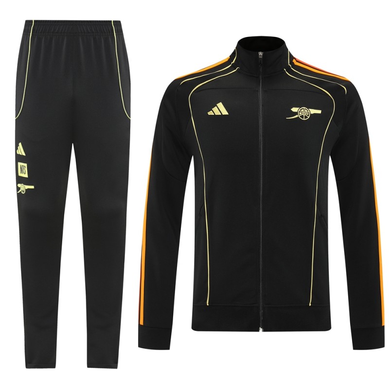 25/26 Arsenal Black Full Zipper Jacket + Long Pants