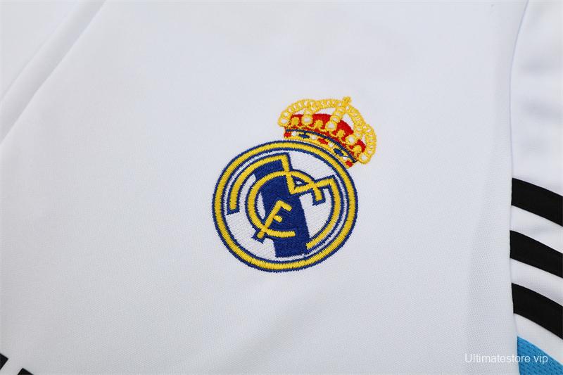 Retro 03/04 Real Madrid White Half Zipper Jacket
