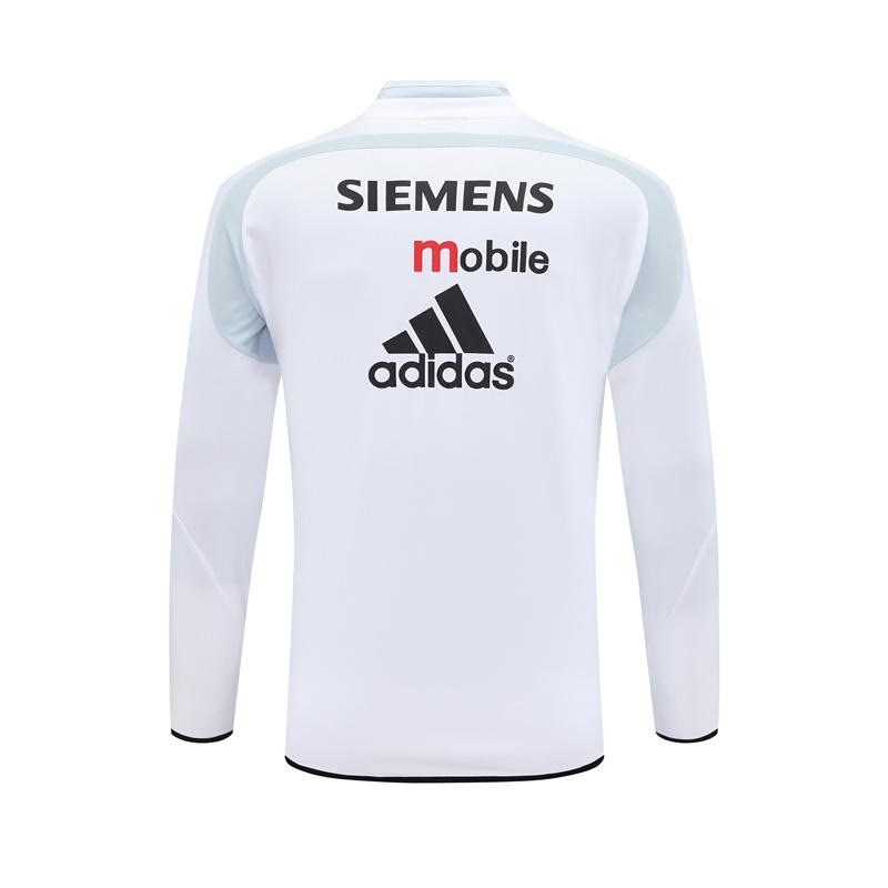 Retro 04/05 Real Madrid White Half Zipper Jacket