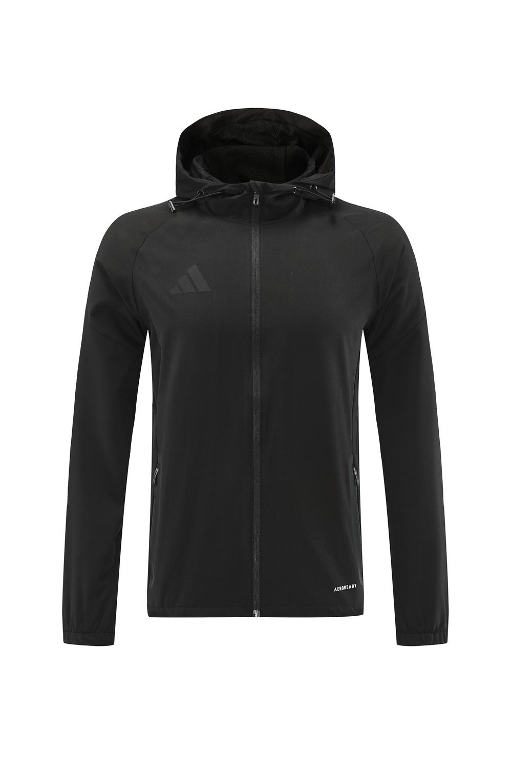 25/26 Adidas Black Hoodie Full Zipper Jacket + Long Pants