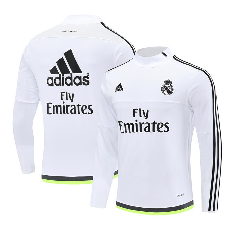 Retro 15/16 Real Madrid White Half Zipper Jacket