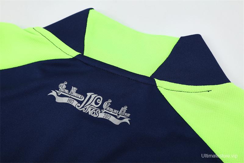 Retro 12/13 Real Madrid Royal Blue Half Zipper Jacket+Long Pants