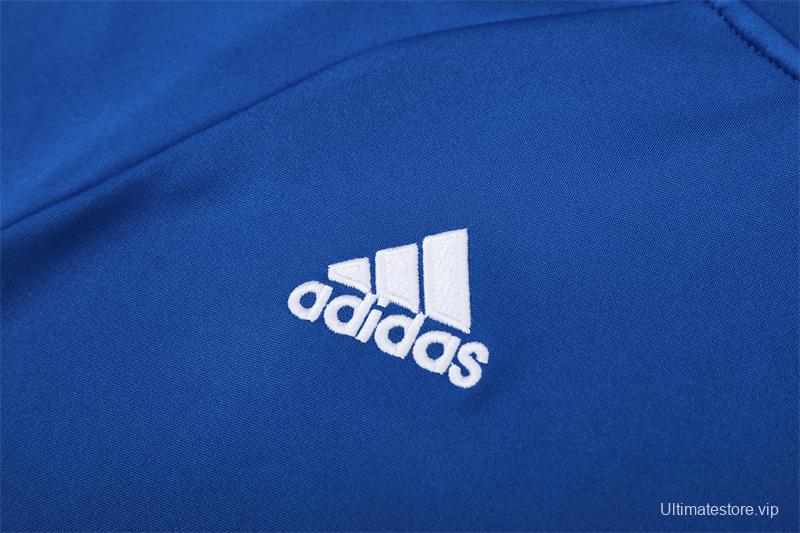 Retro 13/14 Real Madrid Color Blue Half Zipper Jacket