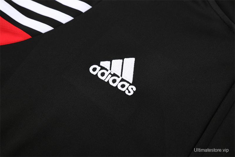 Retro 03/04 AC Milan Black Half Zipper Jacket+Long Pants