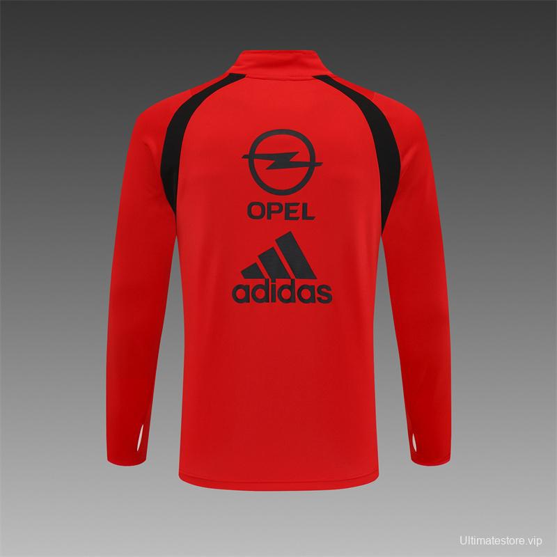 Retro 03/04 AC Milan Red Half Zipper Jacket+Long Pants