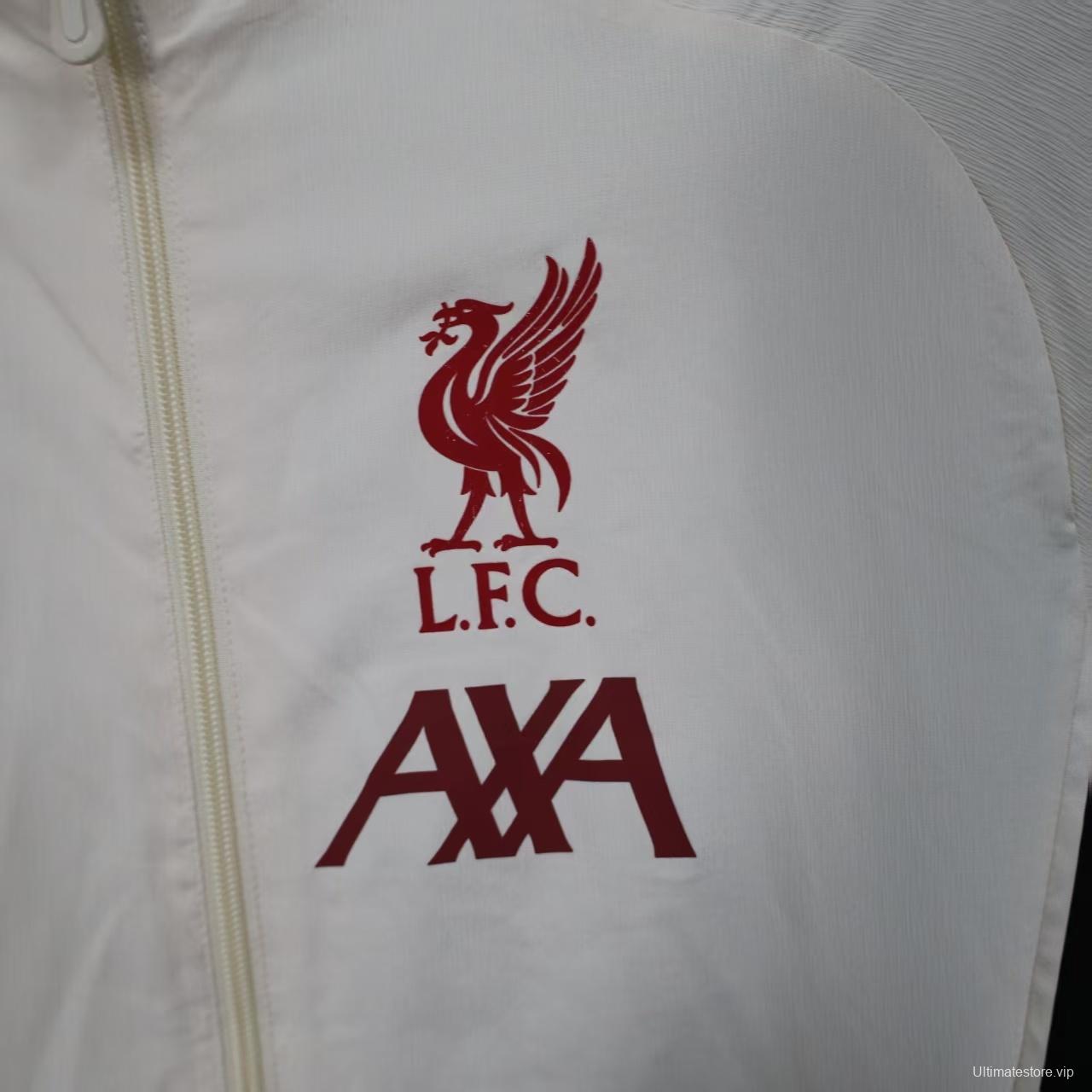 25/26 Liverpool White Windbreaker (with Inner Lining)