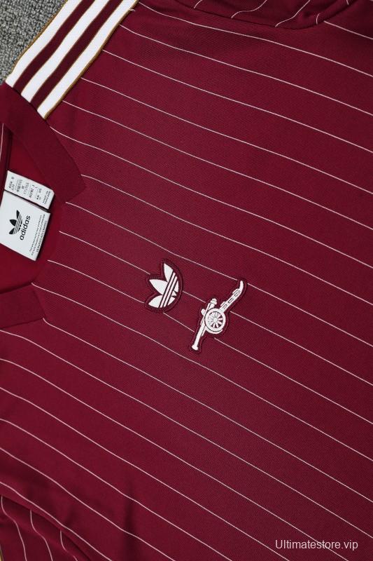 25/26 Arsenal Adidas Original Wine Short Sleeve Jersey+Shorts