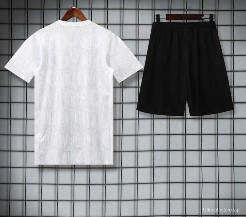 25/26 Chelsea White Short Sleeve Jersey+Shorts