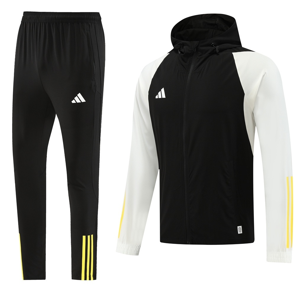 2025 Adidas Black White Half Zipper Jacket+Long Pants S-2XL