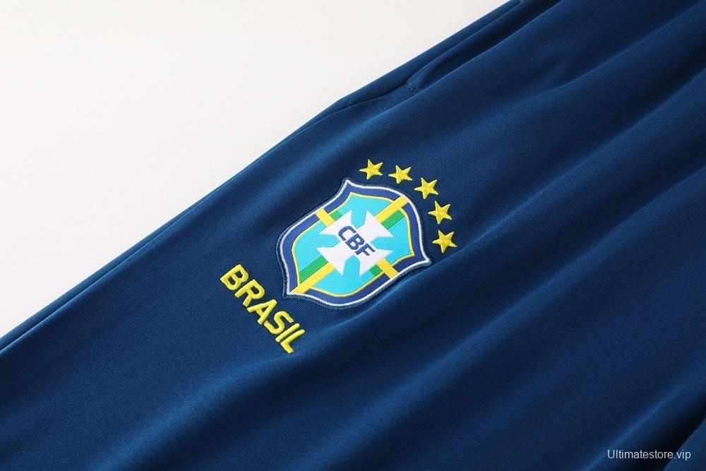 2025 Brazil Lake Green Half Zipper Jacket+Long Pants