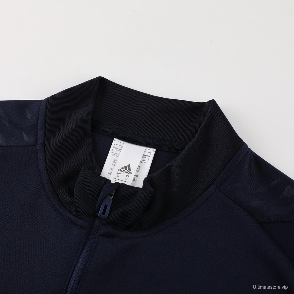 25/26 Real Madrid Royal Blue Half Zipper Jacket+Long Pants